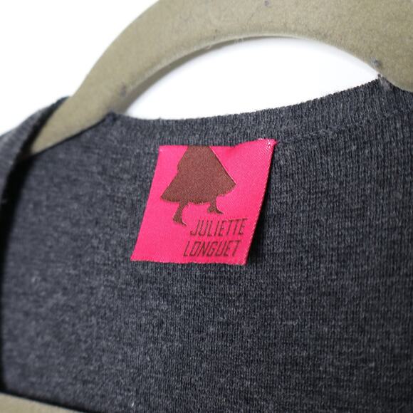 JULIETTE LONGUET Cotton Wool Sweater Coatigan Open Longline Gray Women's M - Picture 10 of 11